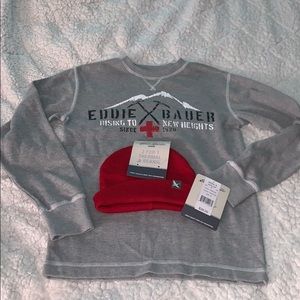 Eddie Bauer Boy’s Thermal & Beanie NWT